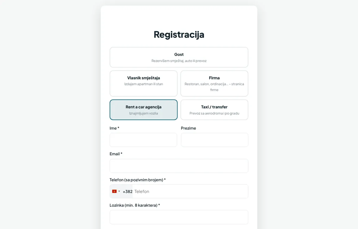 Registrujte agenciju
