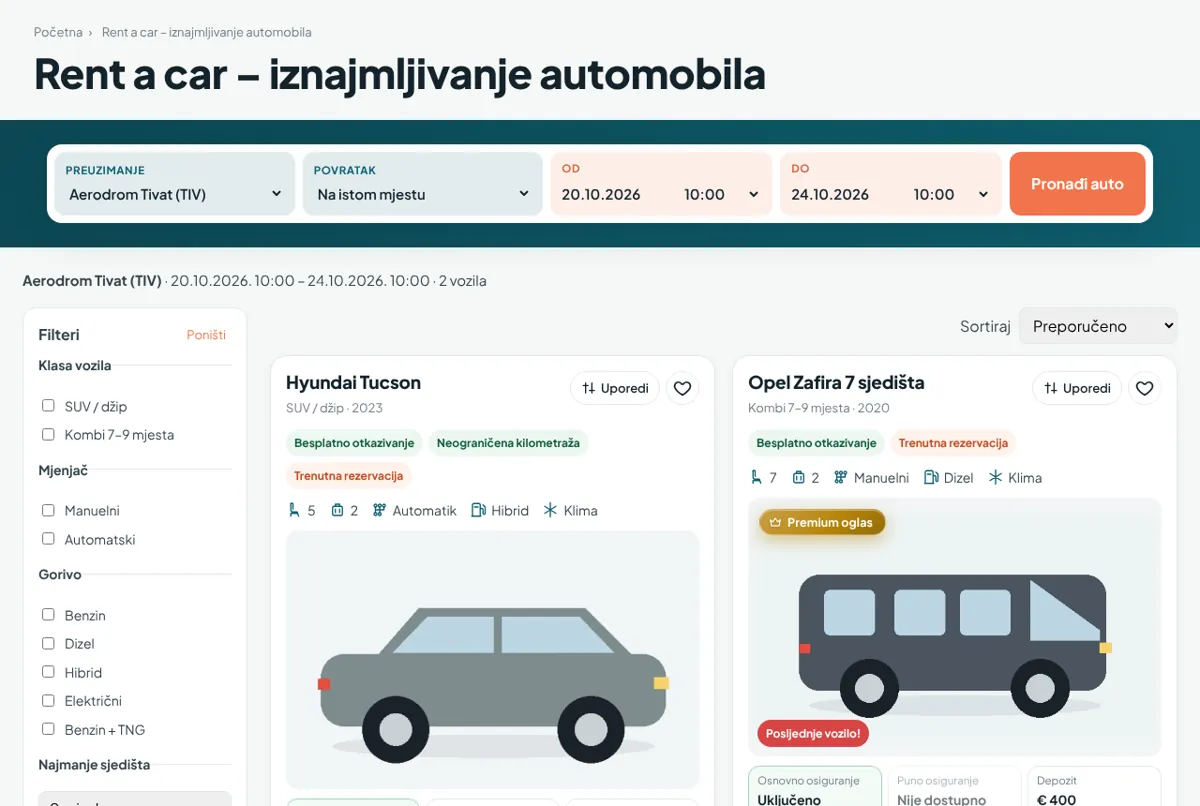 Gosti upoređuju i rezervišu
