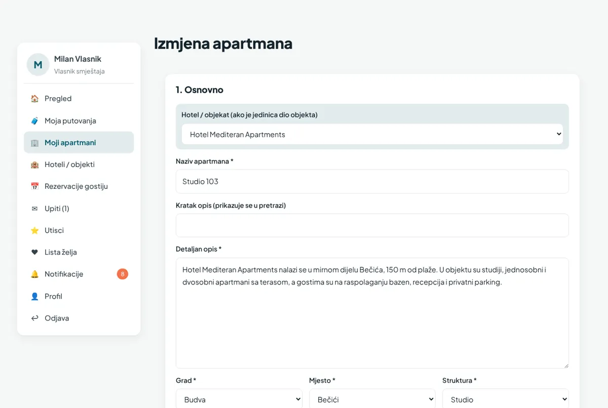 Dodajte apartman